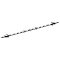 Surgical Steel Spiked Industrial Barbell Earring