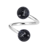 Black GLITTER Spiral Twister Belly Ring