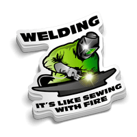 Sewing With Fire  -  Hard Hat Decal