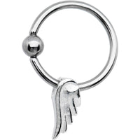 16G Sterling Silver Angel Wing BCR Captive Ring