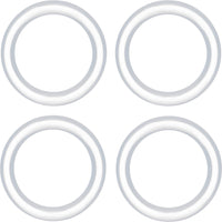 1/2 Clear Rubber O-Ring 4-Pack