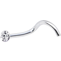 Sterling Silver 1.4mm Clear Nose Ring Created with Crystals