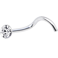 Sterling Silver 1.8mm Clear Nose Ring Created with Crystals