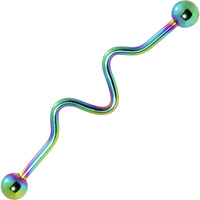 Wave Rainbow Anodized Titanium Industrial Project Bar 38mm
