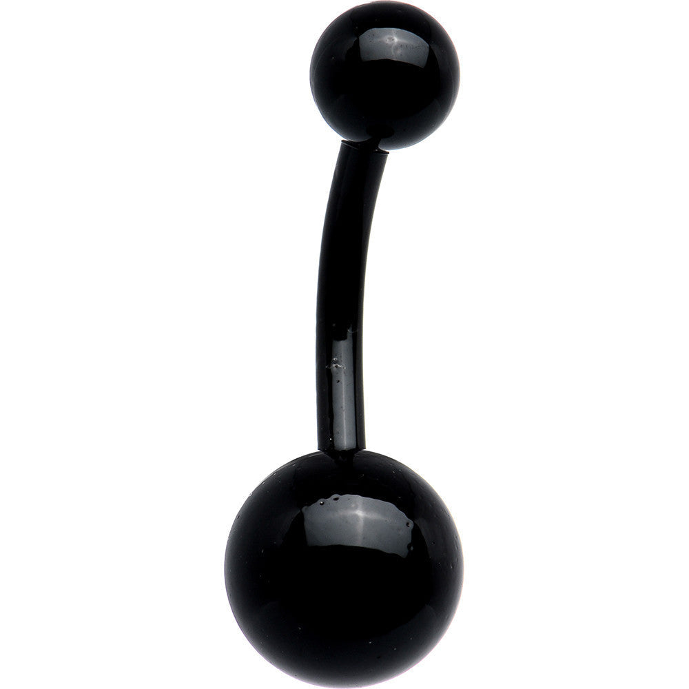 Black Electro Titanium Belly Ring -3/8