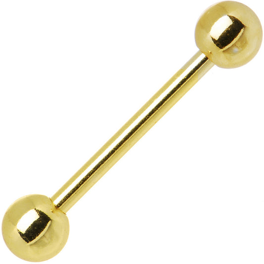Gold Electro Titanium Barbell Tongue Ring