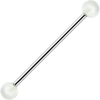 Clear Glow in the Dark Industrial Barbell 31mm