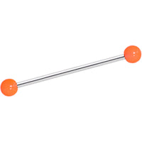Orange Glow in the Dark Industrial Barbell 35mm