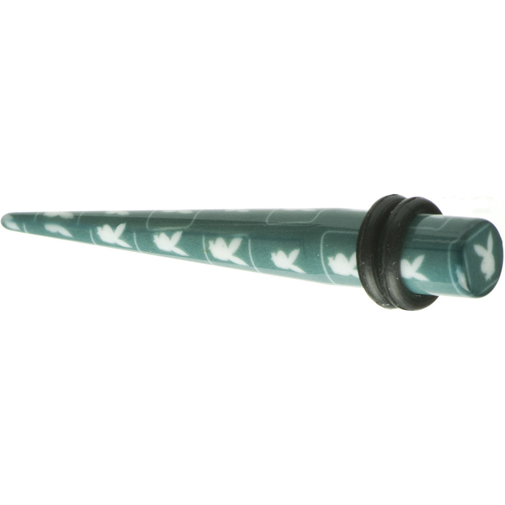 2G Teal White Acrylic Playboy Rabbit Head Taper
