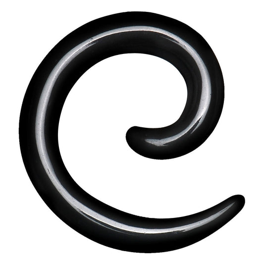 8G Black Acrylic Spiral Taper
