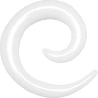 6G White Acrylic Spiral Taper