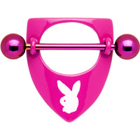 Playboy Pink Titanium Rabbit Head Shield Nipple Ring