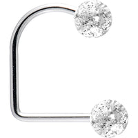 16G Clear Acrylic Glitter Ball Lippy Loop Labret