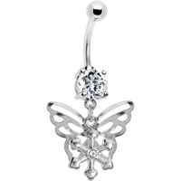 Crystalline Gem Encompass Butterfly Belly Ring