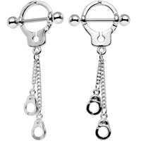 14G 5/8 Hold Me In Handcuffs Dangle Nipple Shield Set