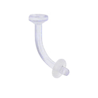 14G curved barbell CLEAR RETAINER 3/8