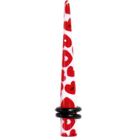 4G Lovely Red Heart Acrylic Ear Taper