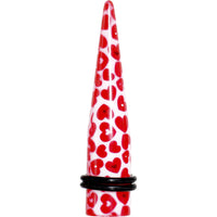 1/2 Lovely Red Heart Acrylic Ear Taper