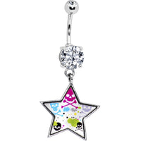 Paint Splatter Star Skull Belly Ring