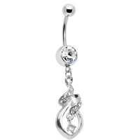Crystalline Gem Distinctive Teardrop Belly Ring