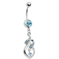 Aqua Gem Distinctive Teardrop Belly Ring