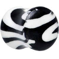 Zebra Print Glow in the Dark Saddle Plug 2G to 1 Inch