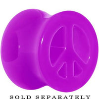 Acrylic Neon Purple Peace Sign Tunnel Plug 2G to 20mm