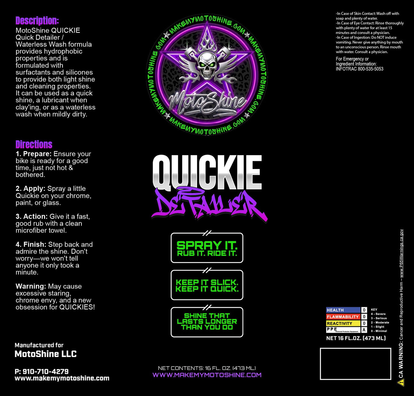 MotoShine QUICKIE – Waterless Motorcycle Detailing Spray | Rider-Made Quick Detail