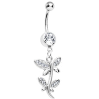Crystalline Gem Flowering Butterfly Belly Ring