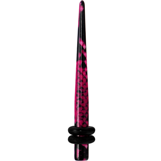 8G Pink Snake Skin Acrylic Taper