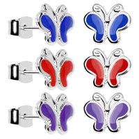 6mm Butterfly Beauty Stud Earring Set