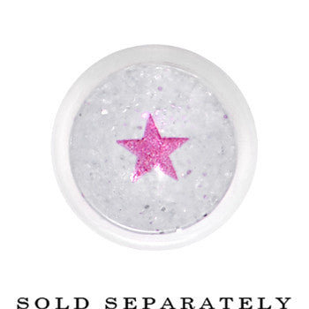 2G Clear Acrylic Glitter Purple Star Confetti Taper