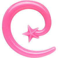 4G Pink Acrylic Shooting Star Spiral Taper