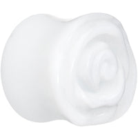 9/16 White Rose Flower Acrylic Saddle Plug