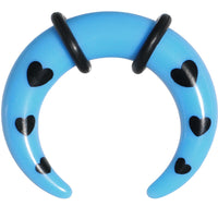 2G Sky Blue Acrylic Black Hearts Buffalo Taper
