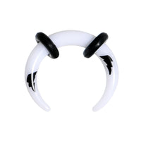 8G White Acrylic Black Lightning Buffalo Taper