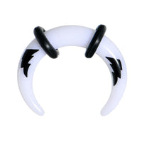 6G White Acrylic Black Lightning Buffalo Taper