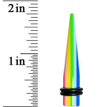 0G Acrylic Retro Rainbow Straight Taper