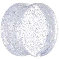 17.5mm Clear GLITTER Acrylic Saddle Plug
