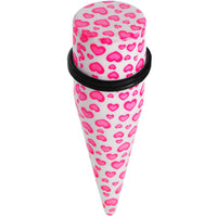 20mm White Acrylic Pink Heart Logo Taper