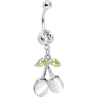 Delicious Clear Cherry Dangle Belly Ring