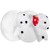 00G White Acrylic Berry Polka Dot Bow Saddle Plug