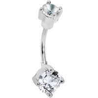 Crystalline Gem Double Round Tip Belly Ring