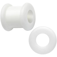 0G White Double Flare Flexible Tunnel Set