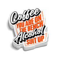 Coffee On Bench - Hard Hat Decal