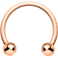 18G Rose Gold  Circular Horseshoe Barbell 3/8 3mm Ball