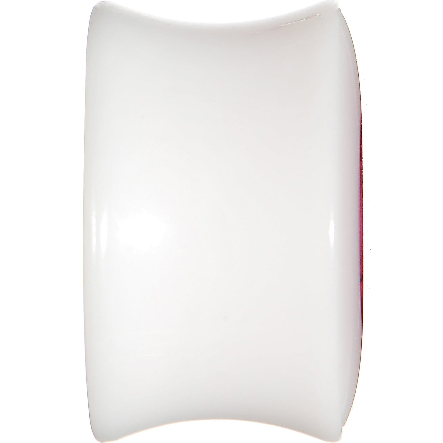5/8 White Acrylic Pink Metallic Rose Flower Plug