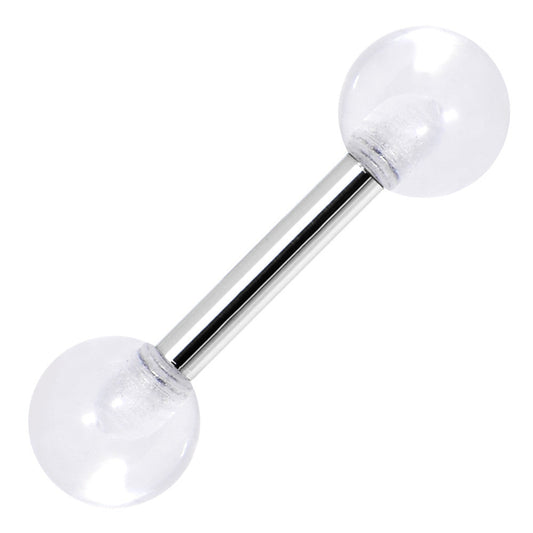 16G 1/4 Acrylic Clear Tragus Cartilage Barbell