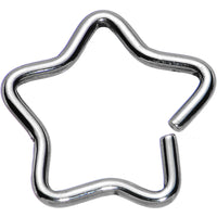 16G 3/8 Steel Hollow Star Closure Daith CartilageTragus Earring