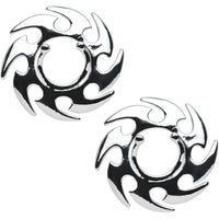 Silver Tone Tribal Spiral Clip On Fake Nipple Shield Set